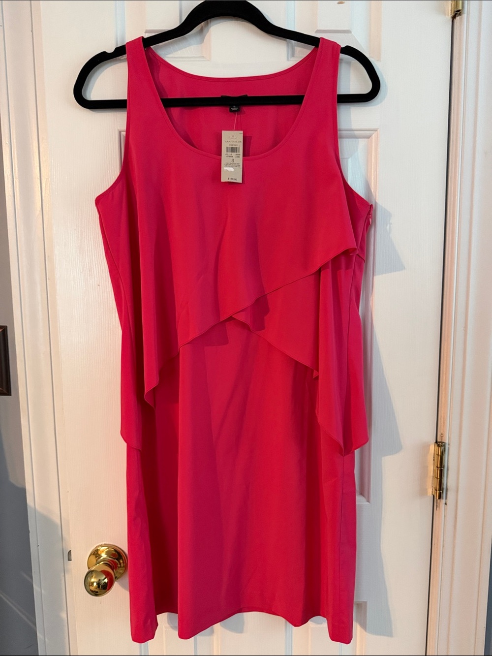 NWT Ann Taylor Sleeveless Pink Layered Shift Dress Size 8